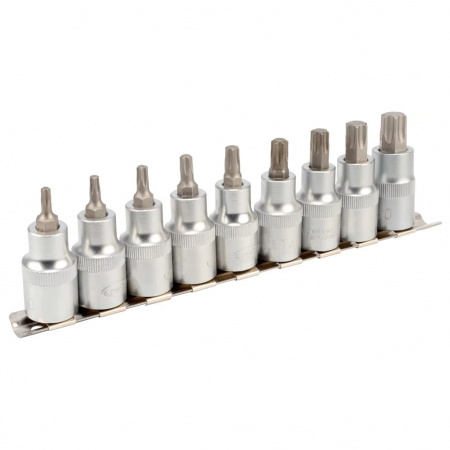 АВТОДЕЛО Набор головок вставка TORX Т20-Т60 (DR1/2"; 9 пр, планка)