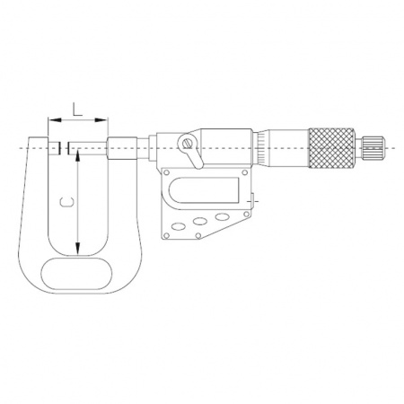 ASIMETO Микрометр для измерения листового металла цифровой IP65 0,001 мм, 25-50 мм, H=100мм, тип A
