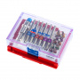 МАСТАК Набор вставок (бит) 1/4", TORX, HEX, PZ, PH, SLOT, 19 предметов