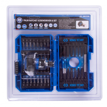 KING TONY Набор вставок (бит) 1/4", PH, PZ, Hex, Torx, Slotted, 49 предметов