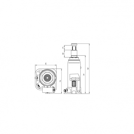 STANKO Гидравлический бутылочный домкрат на 20 тонн, 240-460 мм