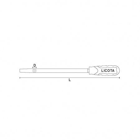 Licota Напильник круглый бархатный №3, 250 мм, с рукояткой