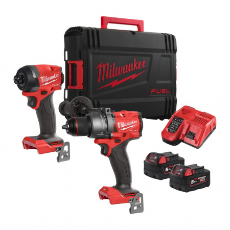 MILWAUKEE Набор M18 FPP2A3-502X Ударная дрель-шуруповерт M18FPD3-0 и винтоверт M18FID3-0, АКБ и ЗУ