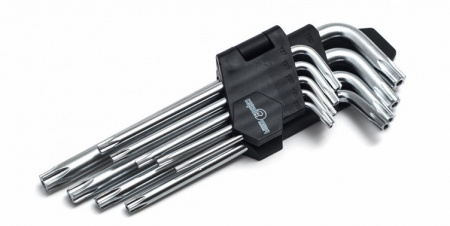 СЕРВИС КЛЮЧ Набор Г-образных звездочек torx с отверстием на конце 9пр. 