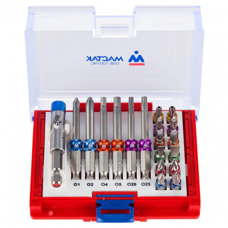 МАСТАК Набор вставок (бит) 1/4", TORX, HEX, PZ, PH, SLOT, 19 предметов