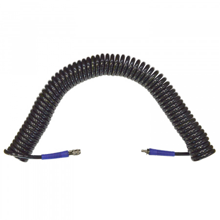 WiederKraft Шланг пневматический спиральный с БРС, 15м, 10*14мм,  до 300psi