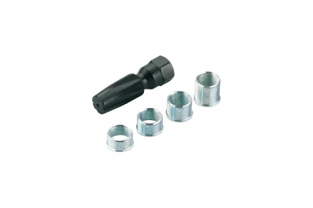 FORCE Метчик свечной 14 мм,  втулки L 3/8", 7/16", 1/2", 3/4", 5 пр.