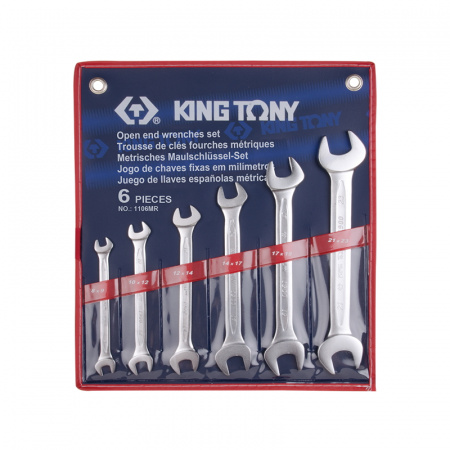 KING TONY Набор рожковых ключей, 8-23 мм, 6 предметов 1106MR