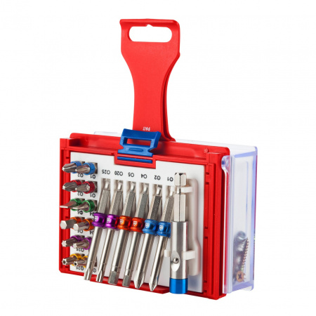 МАСТАК Набор вставок (бит) 1/4", TORX, HEX, PZ, PH, SLOT, 19 предметов