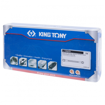 KING TONY Набор накидных ключей, Е6-Е24, кейс, 6 предметов