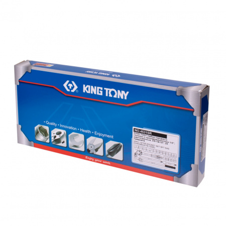 KING TONY Набор торцевых головок с принадлежностями 1/2", шестигранные, 3/8-1&1/4", 23 предмета