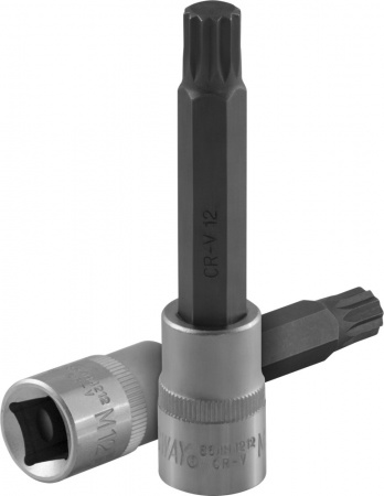 JONNESWAY Торцевая насадка 1/2"DR с вставкой-битой SPLINE, M12, 100 мм