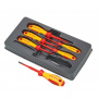 Knipex Набор отвёрток VDE диэл-ческих, с узким концом, 6 пр., SL2.5/4, PlusMinus: PH/S 1/2, PZ/S 1/2