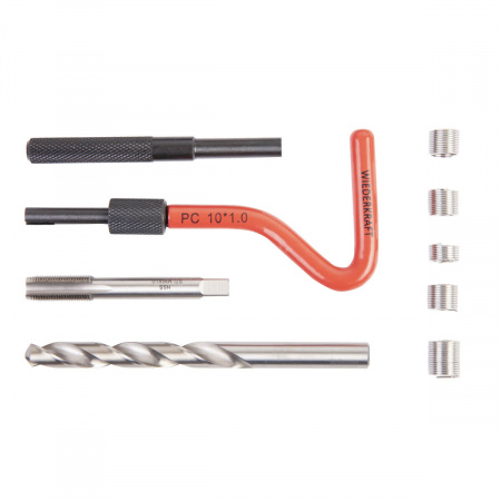 WiederKraft Набор для восстановления резьбы M10x1,0, 16 предметов