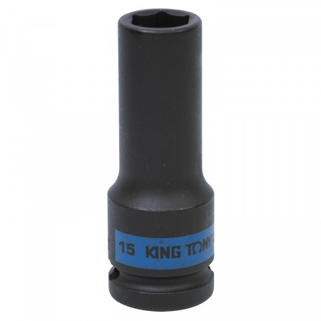 KING TONY Головка торцевая ударная глубокая шестигранная 1/2", 15 мм