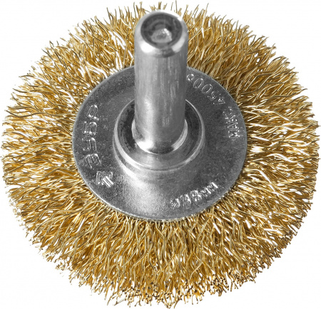 ЗУБР Профессионал Щетка дисковая для дрели, витая латунированная стальная проволока 0,3мм, 38мм