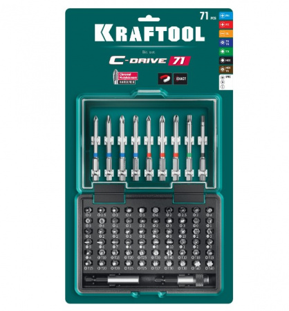 KRAFTOOL Набор бит и адаптеров C-Drive многофункциональный, Cr-Mo сталь, в боксе