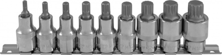 OMBRA Набор насадок торцевых 1/2"DR с вставками-битами SPLINE на держателе, M5-M18, 9 предметов